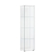Design Square Dejaro Modern 4-Tier Display Shelf Storage Cabinet W/ 1-Door - Glass/White