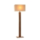 Dionne Modern Elegant Metal Body Wooden Stand Floor Lamp Square Fabric Light Shade - Wood & Creamy White Fabric