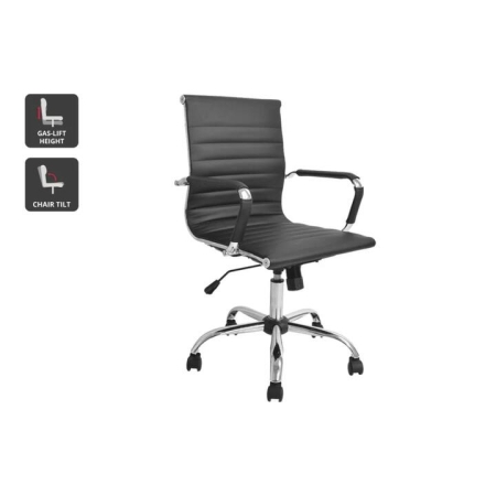 Eames Low Back Ribbed Office Computer Work Task Chair Replica - Black