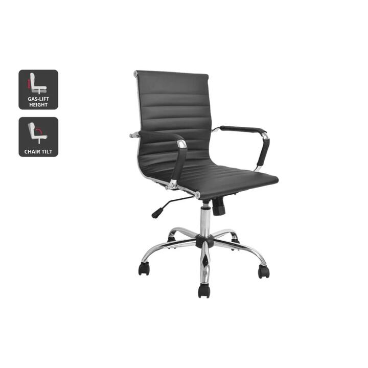 Eames Low Back Ribbed Office Computer Work Task Chair Replica - Black