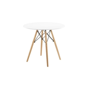 Eames Replica Wooden round Kitchen Dining Table 80cm - White