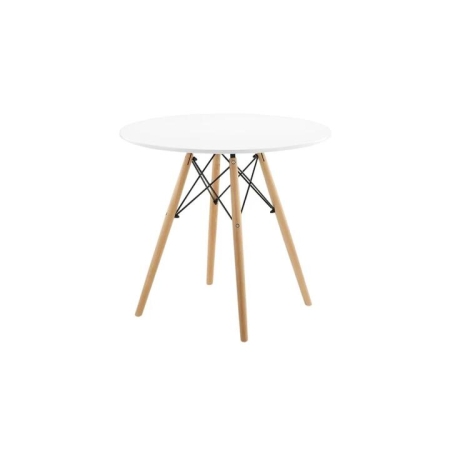 Eames Replica Wooden round Kitchen Dining Table 80cm - White