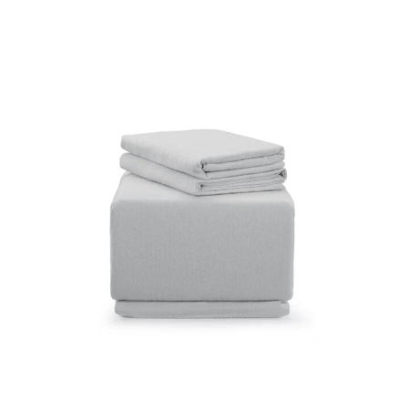 Cotton Flannelette Bed Sheet Set - Light Grey