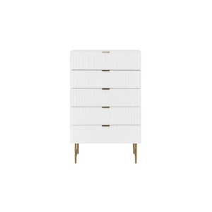 Edinburgh Modern Chest of-5 Drawers Tallboy Storage Cabinet - White - White