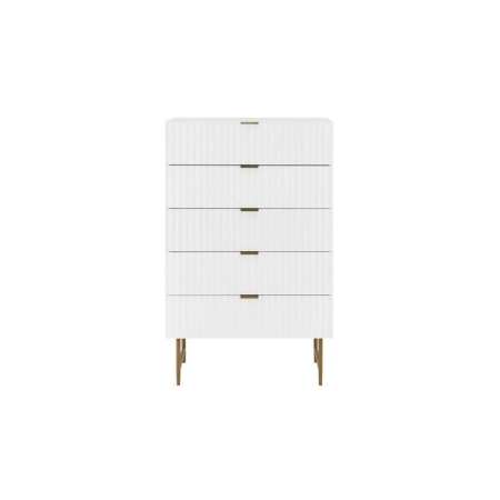Edinburgh Modern Chest of-5 Drawers Tallboy Storage Cabinet - White - White