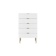 Edinburgh Modern Chest of-5 Drawers Tallboy Storage Cabinet - White - White