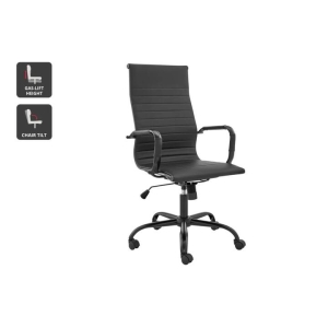 Eames High Back Ribbed Office Computer Work Task Chair Replica - Black