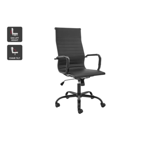 Eames High Back Ribbed Office Computer Work Task Chair Replica - Black