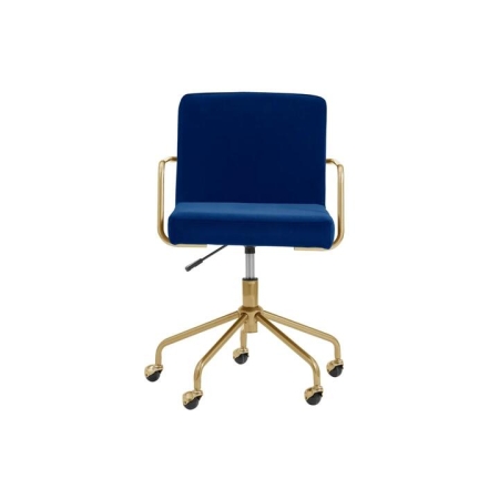 Del Mar Velvet Office Computer Work Task Chair - Navy - Navy