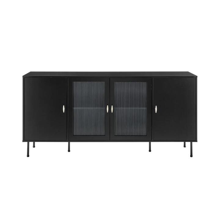 Edward Buffet Unit Sideboard Storage Cabinet Unit - Black - Black