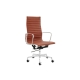 Eames Replica Standard Aluminium High Back Office Computer Work Task Chair - Tan Leather - Tan
