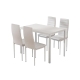 Dining Chairs and Table Dining Set 4 Chair Set Of 5 Wooden Top White