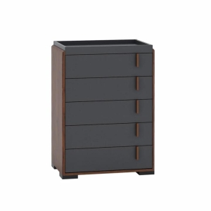 Desmond Chest Of 5-Drawers Tallboy Storage Cabinete - Columbia & Dark Grey