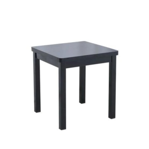 Design Square Contemporary Square End Lamp Side Table Metal Frame Wooden Top Black
