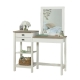 Design Square Cottage Road Wooden Vanity Dressing Make-Up Table W/ Mirror Soft White
