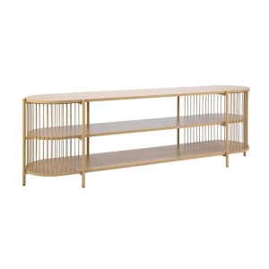 Design Square Connel 3-Tier Wooden Open Shelves TV Stand Enterintainment Unit 184cm Oak