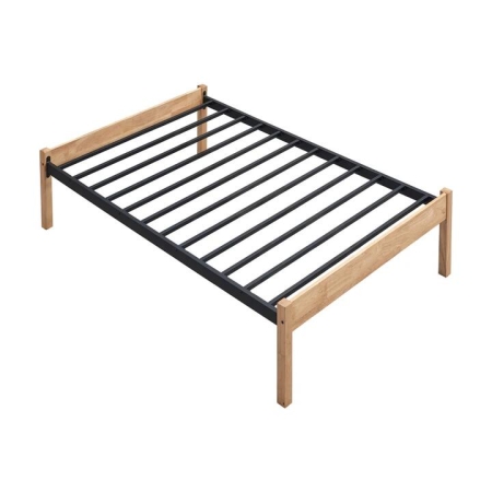 Condie Platform Bed Frame Bed Base King Single Size Natural/Black