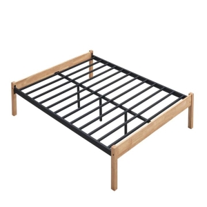 Condie Platform Bed Frame Bed Base Queen Size Natural/Black