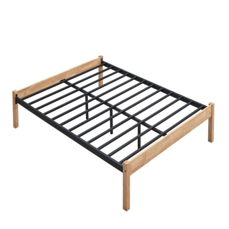 Condie Platform Bed Frame Bed Base Queen Size Natural/Black