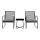 Design Square Cus 3Pc Outdoor Chairs & Side Table Setting Black