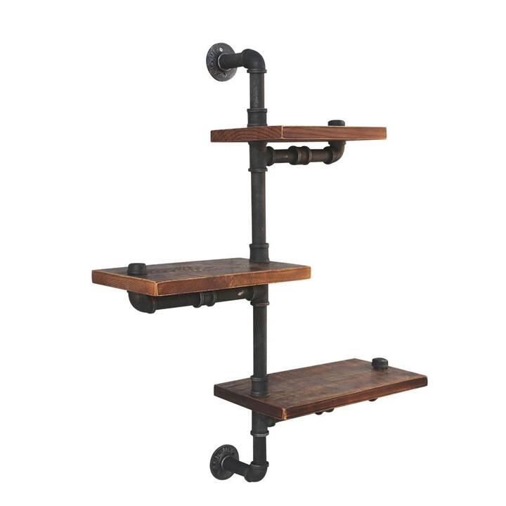 Display Shelves Bookshelf Pipe Shelf Rustic Industrial Floating Wall Shelves DIY Brackets