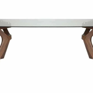 Cox Rectangular Glass Dining Table - 180cm - Walnut