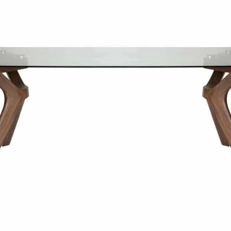 Cox Rectangular Glass Dining Table - 180cm - Walnut