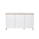 Carrie Sideboard Buffet Unit Cabinet - High Gloss White / Antique Oak