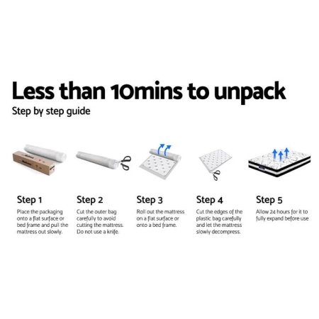 Bedding Rumba Tight Top Pocket Spring Mattress 24cm Thick - Queen