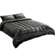 Bedding Faux Mink Quilt Plush Throw Blanket Comforter Duvet Cover Charcoal Double