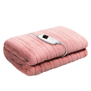 Bedding Heated Electric Throw Rug Fleece Sunggle Blanket Washable Pink