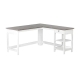 Maestro Furniture Broweville Corner L-Shaped Office Study Desk 150cm - Grey Oak & White