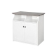 Maestro Furniture Broweville 2 Door Storage Cabinet - Grey Oak & White