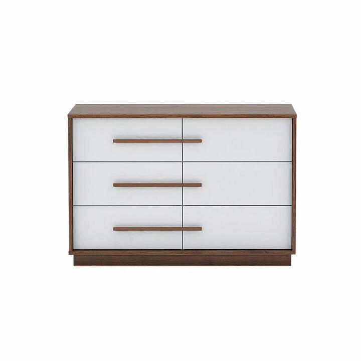 Cecilia Modern Scandinavian Dresser Unit Chest of 6-Drawers Storage Cabinet - Columbia/White