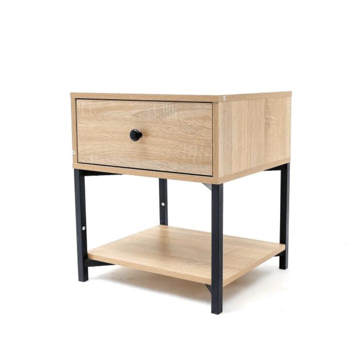 Design Square Bedside Nighstand Side Table W/ 1-Drawer - Oak
