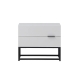 Design Square Brian Modern Bedside Table Nightstand W/ 2-Drawers - White/Black
