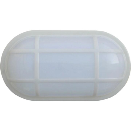 Bulkhead Wall Light Lamp 20W Oval White 5000K IP65 Optional Cage 1700LM