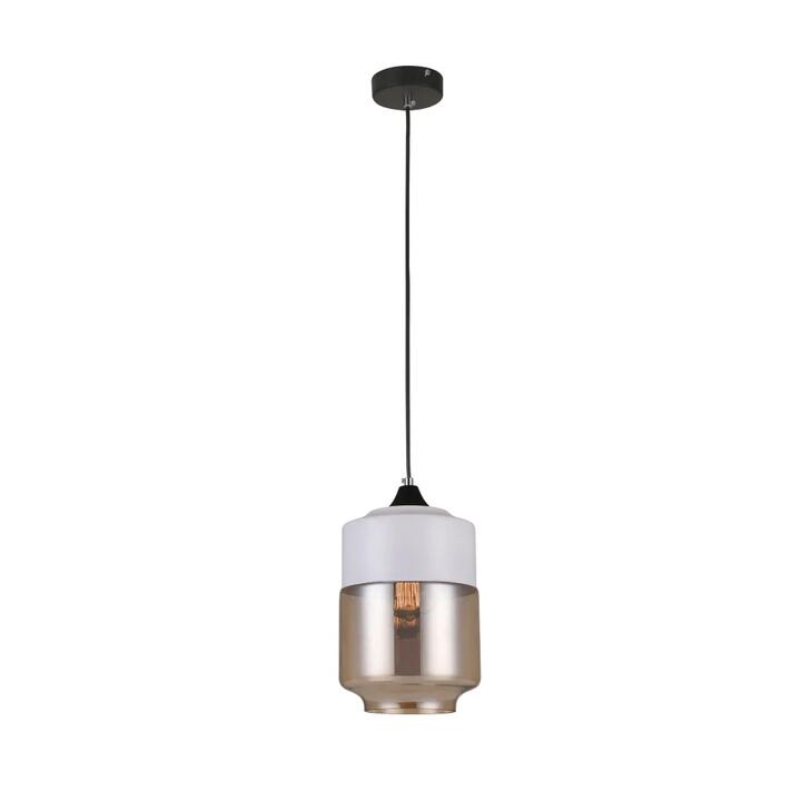 CASA Pendant Lamp Light Interior ES White with Amber Glass Jar OD180mm