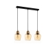 CHAMPAN Pendant Lamp Light Interior ES 3X72W Bronze Amber Glass Ellipse L620XW145XH1000mm