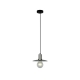 CHAPEAU Pendant Lamp Light Interior ES Smoke Glass Coolie with Satin Chrome Highlight OD220mm