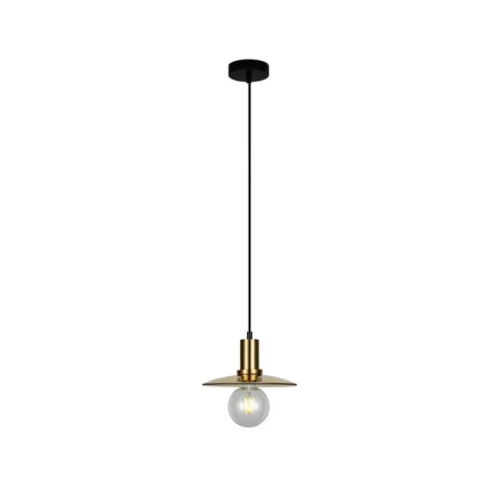 CHAPEAU Pendant Lamp Light Interior ES Amber Glass Coolie with Antique Brass Highlight OD220mm