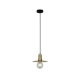 CHAPEAU Pendant Lamp Light Interior ES Amber Glass Coolie with Antique Brass Highlight OD220mm