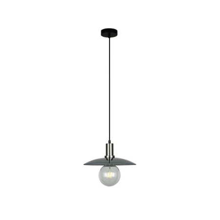 CHAPEAU Pendant Lamp Light Interior ES Smoke Glass Coolie with Satin Chrome Highlight OD300mm