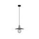CHAPEAU Pendant Lamp Light Interior ES Smoke Glass Coolie with Satin Chrome Highlight OD300mm