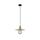 CHAPEAU Pendant Lamp Light Interior ES Amber Glass Coolie with Antique Brass Highlight OD300mm