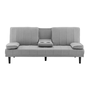 Bonita Pintuck 3-Seater Modern Facbric Sofa Bed - Light Grey - Light Grey