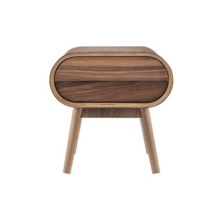 Casablanca Bedside Nightstand Side Table - Walnut - Walnut