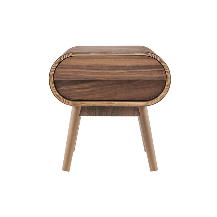 Casablanca Bedside Nightstand Side Table - Walnut - Walnut