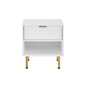 Christian Bedside Nightstand Side Table - White - White