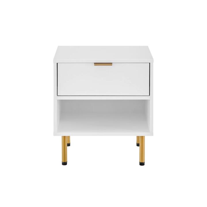 Christian Bedside Nightstand Side Table - White - White